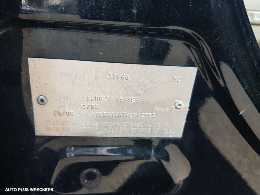 2008 Toyota Kluger Pwr Dr Wind Switch