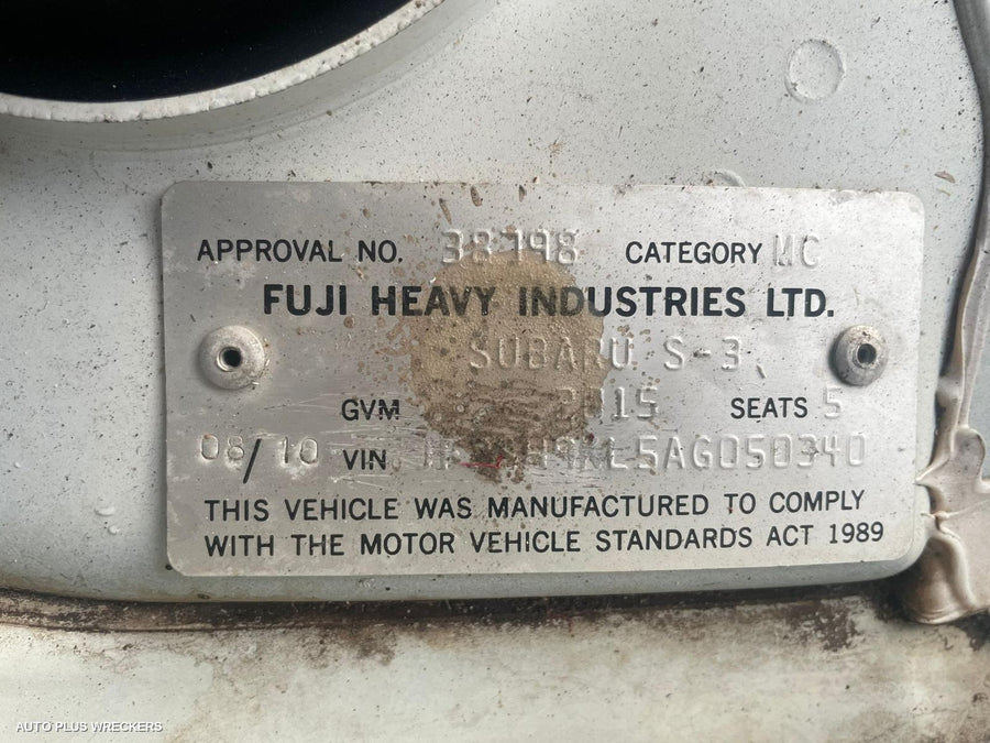 2010 Subaru Forester Left Front Window Reg Motor