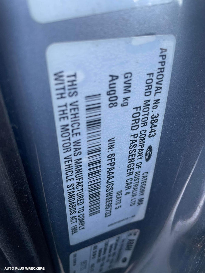 2008 Ford Falcon Left Rear Door Sliding