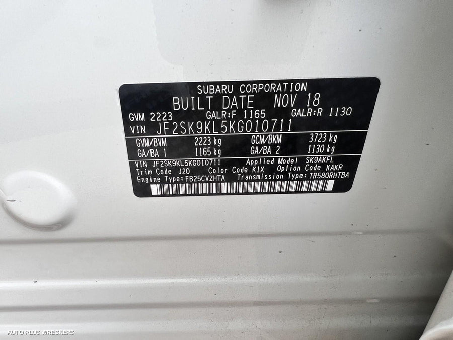 2019 Subaru Forester Left Driveshaft