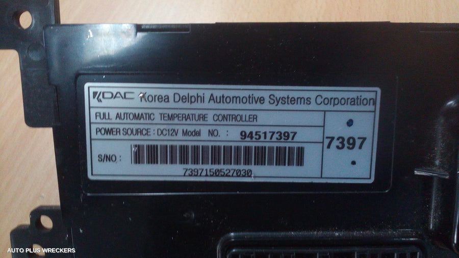 2015 Holden Captiva Heater Ac Controls