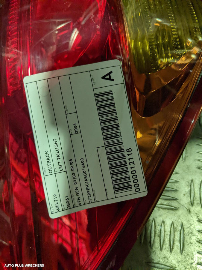 2004 Subaru Outback Left Taillight
