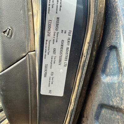 2007 SUBARU TRIBECA F BAR REINFORC BRACK