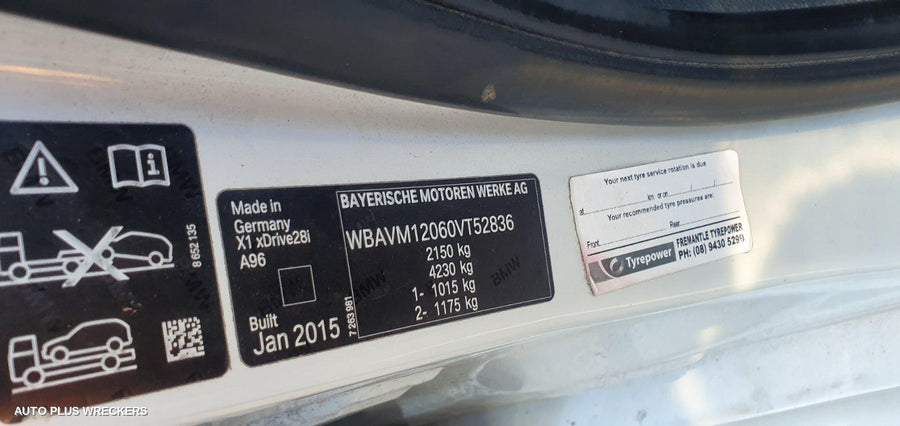 2015 Bmw X1 Door Boot Gate Lock