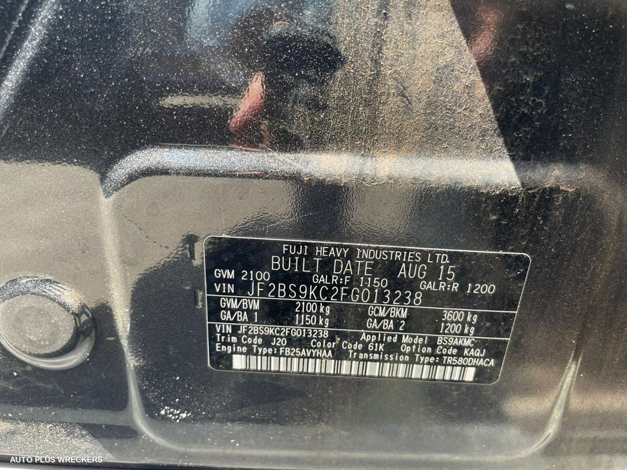 2015 Subaru Outback Engine