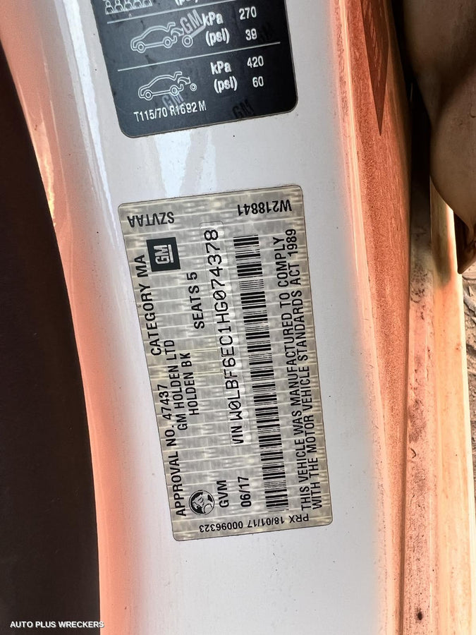 2017 Holden Astra Radio Cd Dvd Sat Tv