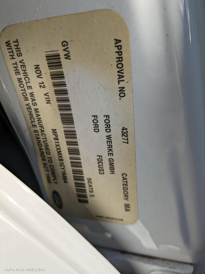 2012 Ford Focus Rear Bumper