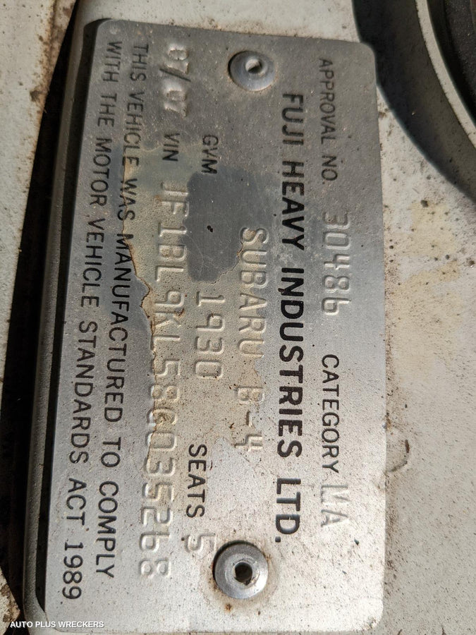 2007 Subaru Liberty Door Boot Gate Lock