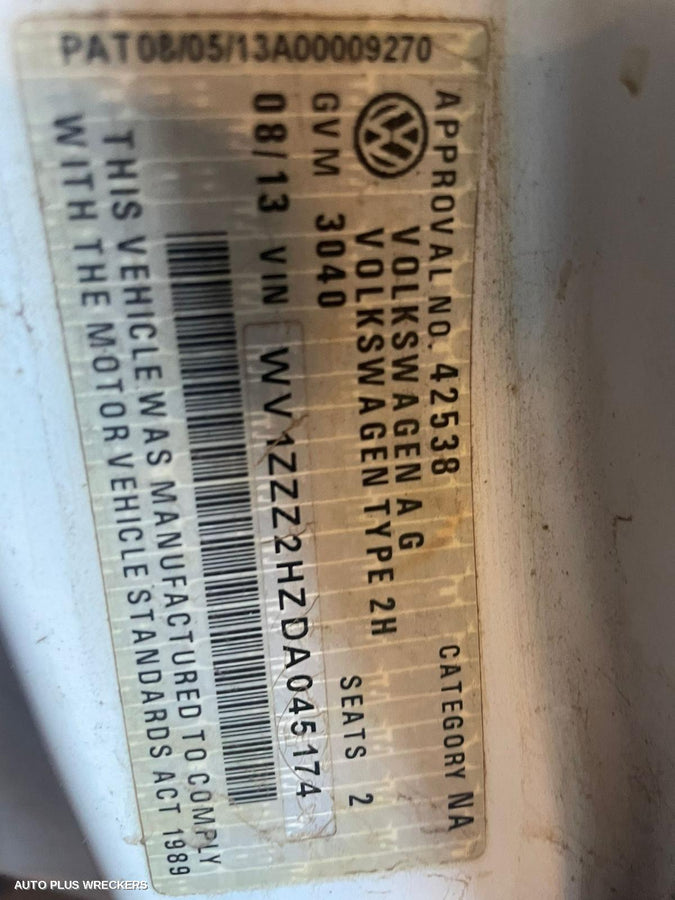 2013 Volkswagen Amarok Rear Diff Assembly