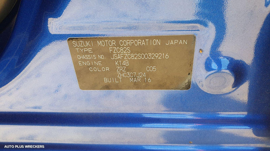 2016 Suzuki Swift Parcel Shelf Cargo Blind