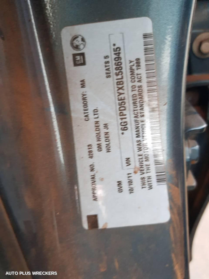 2011 Holden Cruze Door Boot Gate Lock