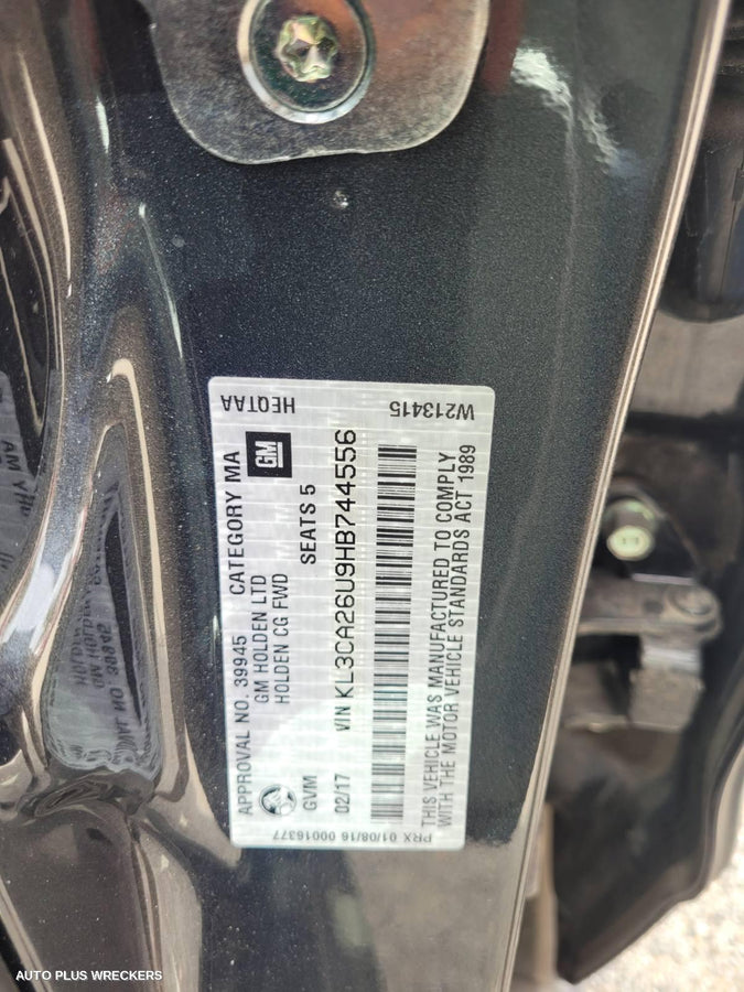 2017 Holden Captiva Parcel Shelf