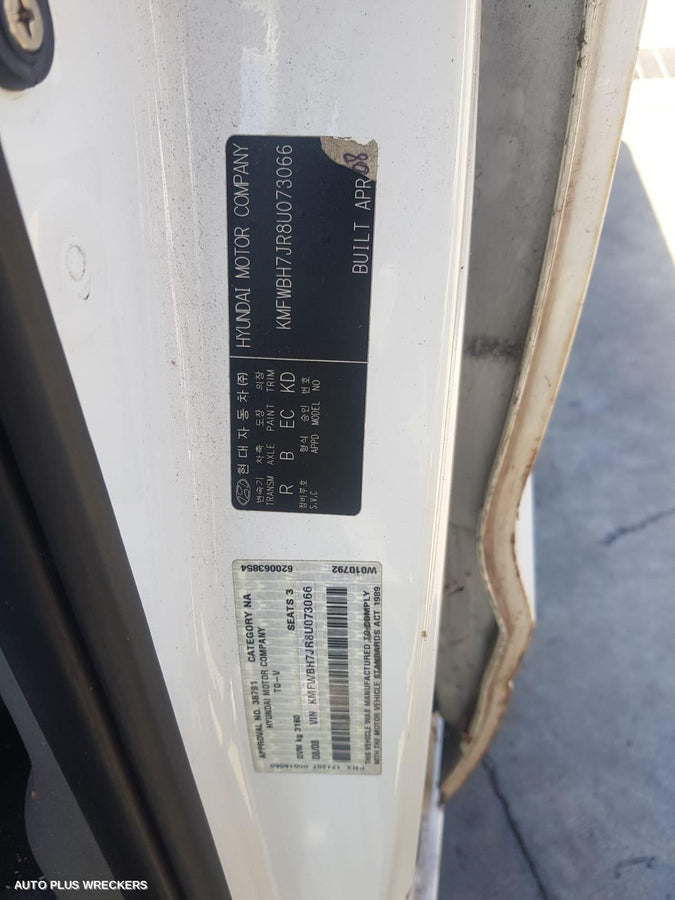 2008 HYUNDAI ILOAD/IMAX SUNVISOR