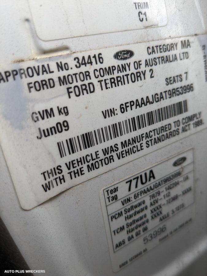 2009 Ford Territory Interior Mirror