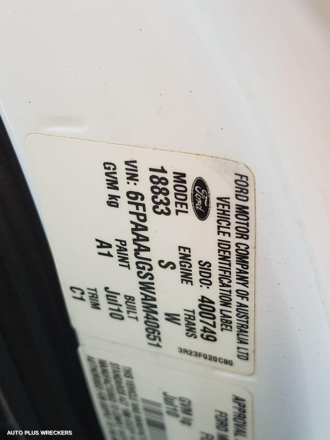 2010 FORD FALCON RIGHT REAR WND REG MOTOR