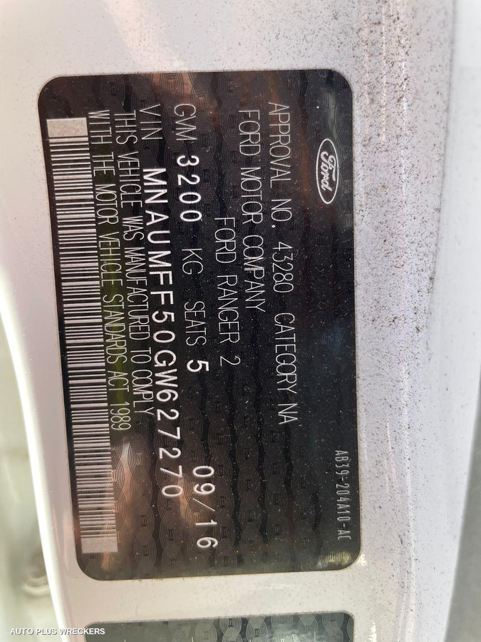 2016 Ford Ranger Rear Tailgate Glass