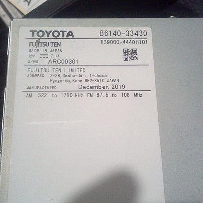 2020 Toyota Camry Radio Cd Dvd Sat Tv