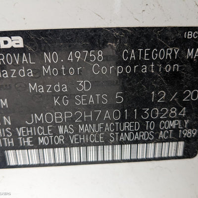 2021 Mazda 3 Glove Box