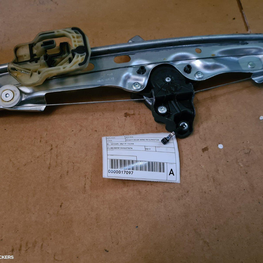 2017-2020 Holden Astra Right Rear Wnd Reg Motor