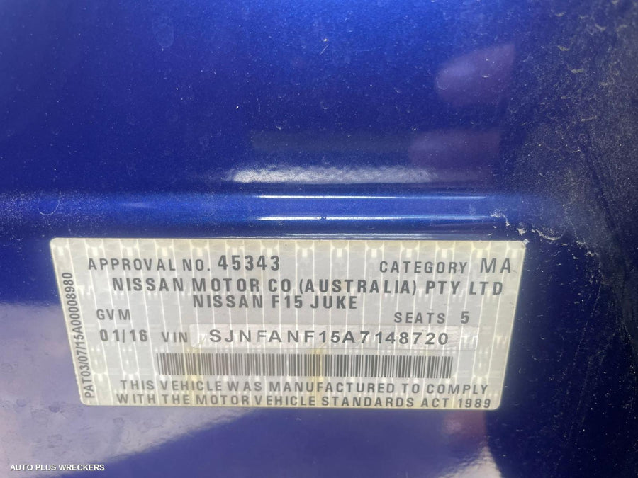 2016 Nissan Juke Pwr Dr Wind Switch