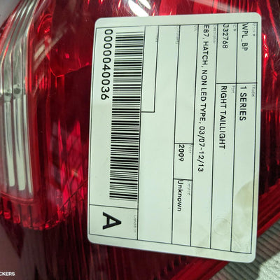 2007-2013 Bmw 1 Series Right Taillight