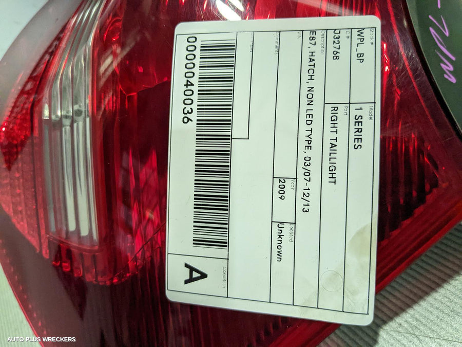 2007-2013 Bmw 1 Series Right Taillight