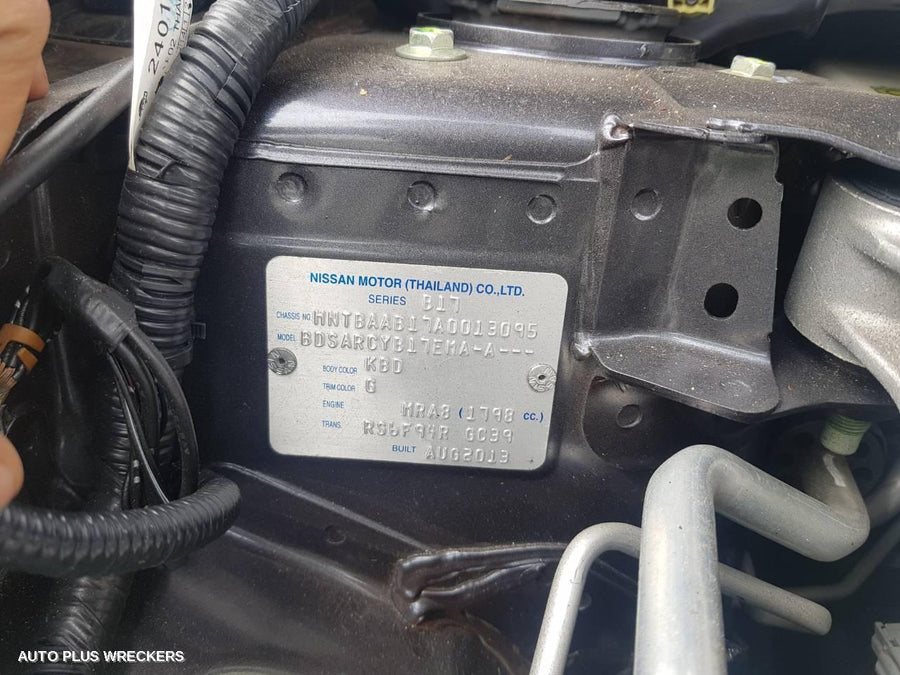 2013 Nissan Pulsar Right Front Window Reg Motor