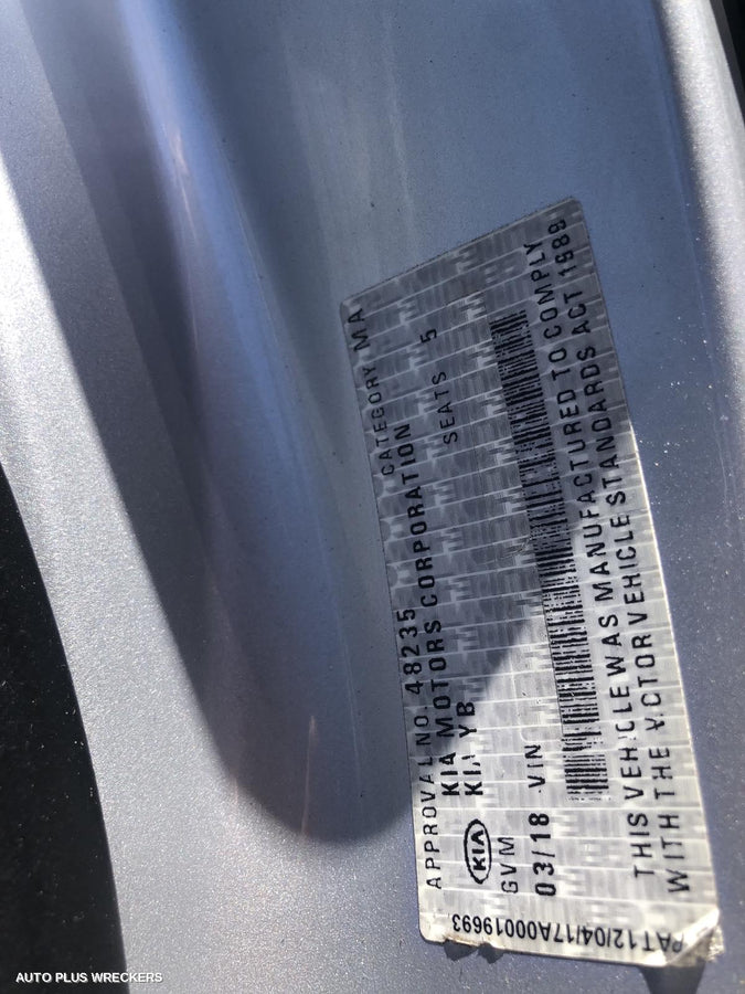 2018 Kia Rio Trans Gearbox