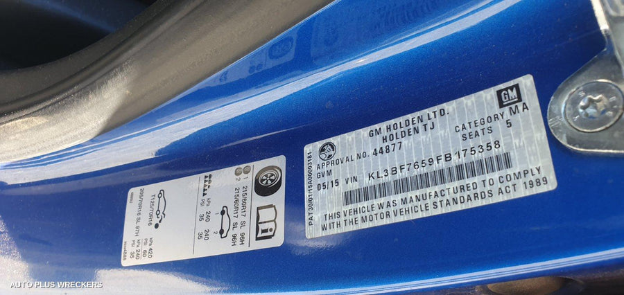 2015 Holden Trax Steering Box Rack