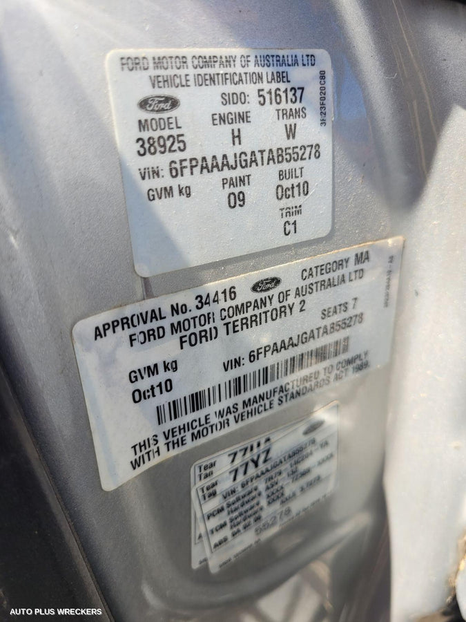 2010 Ford Territory Right Headlamp