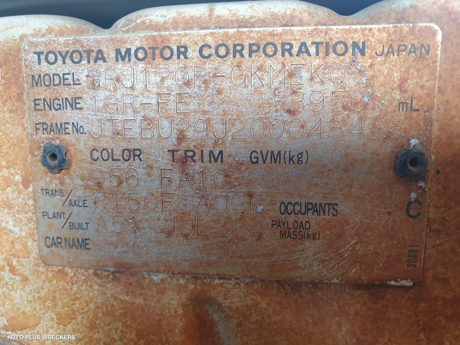 2004 Toyota Prado Heater Fan Motor
