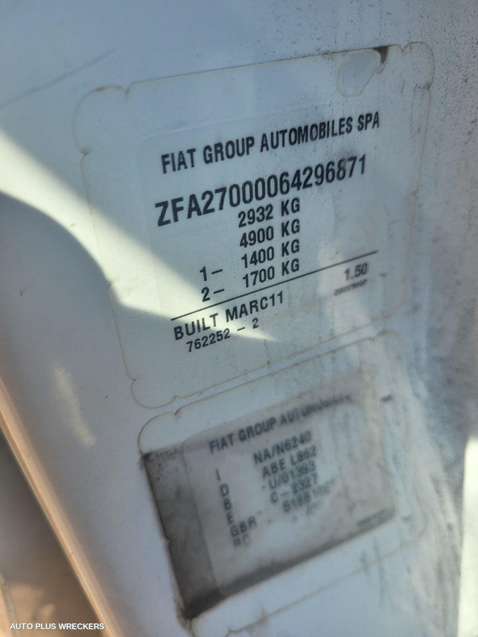 2012 Fiat Scudo Left Rear Door Sliding