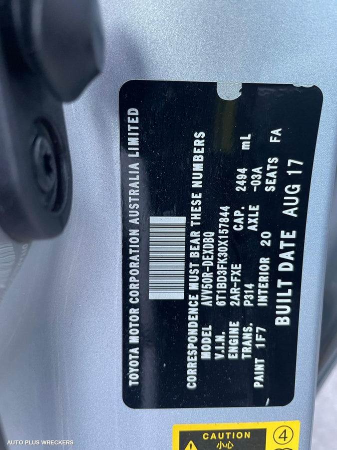 2017 Toyota Camry Left Front Window Reg Motor