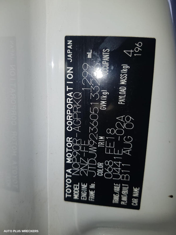 2010 Toyota Yaris Pwr Dr Wind Switch