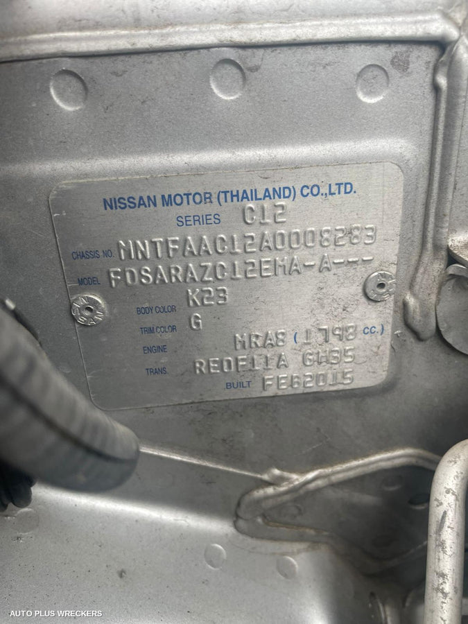 2015 Nissan Pulsar Steering Box Rack