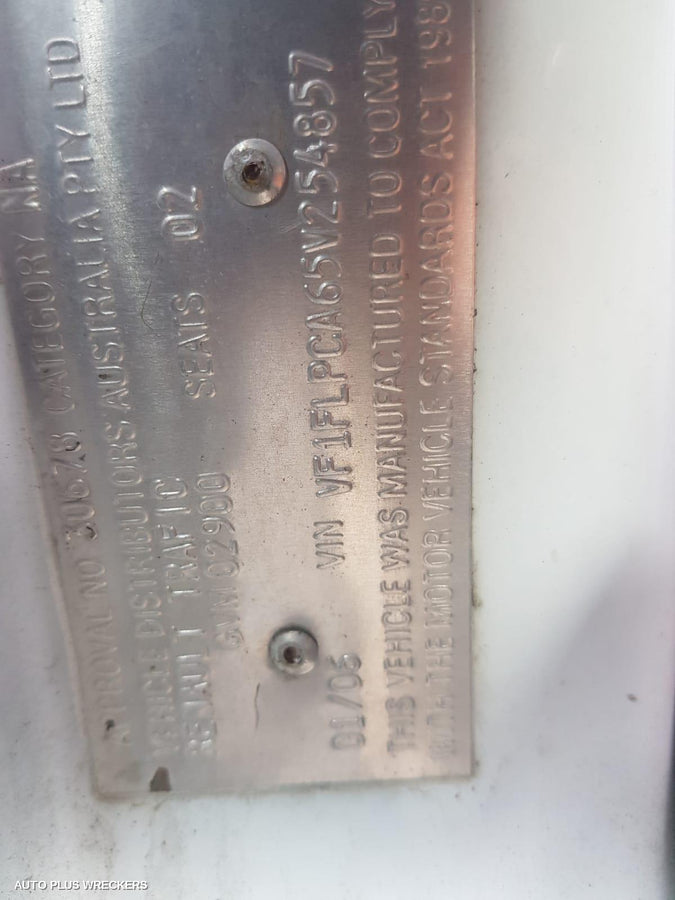 2006 Renault Trafic Right Front Door