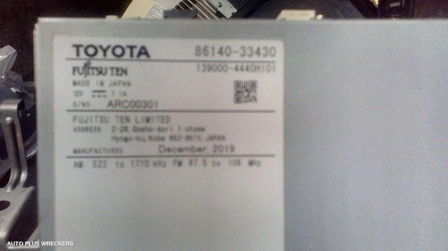 2020 Toyota Camry Radio Cd Dvd Sat Tv