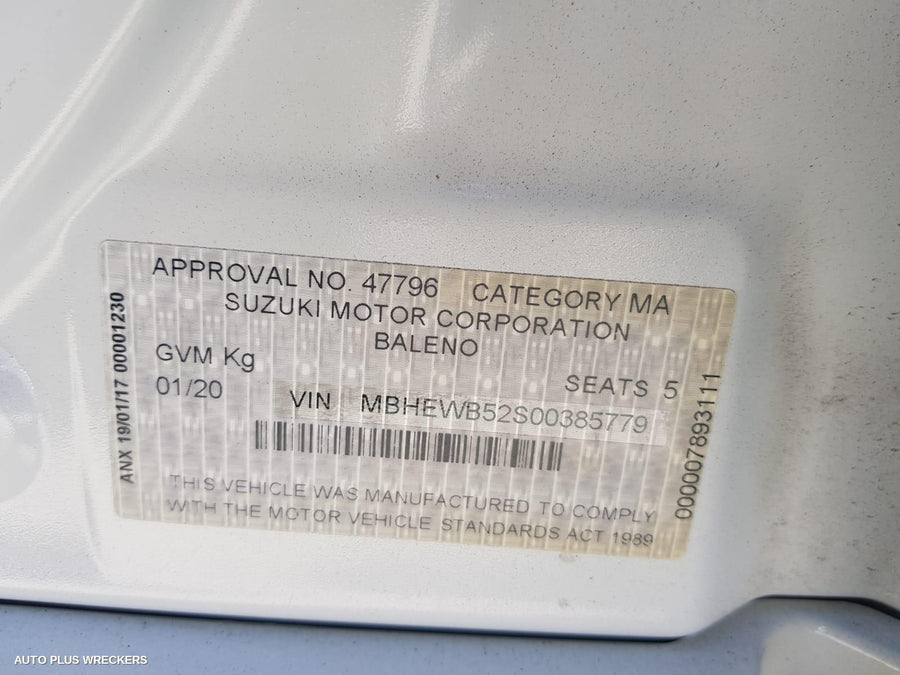 2020 Suzuki Baleno Instrument Cluster