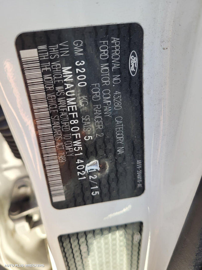 2015 Ford Ranger Left Front Door Window