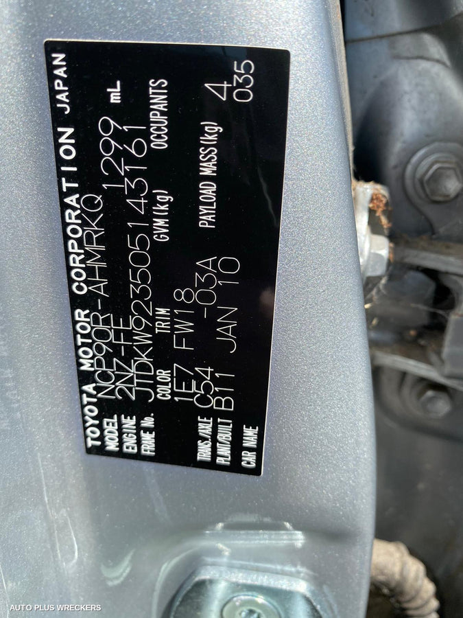 2010 Toyota Yaris Heater Ac Controls