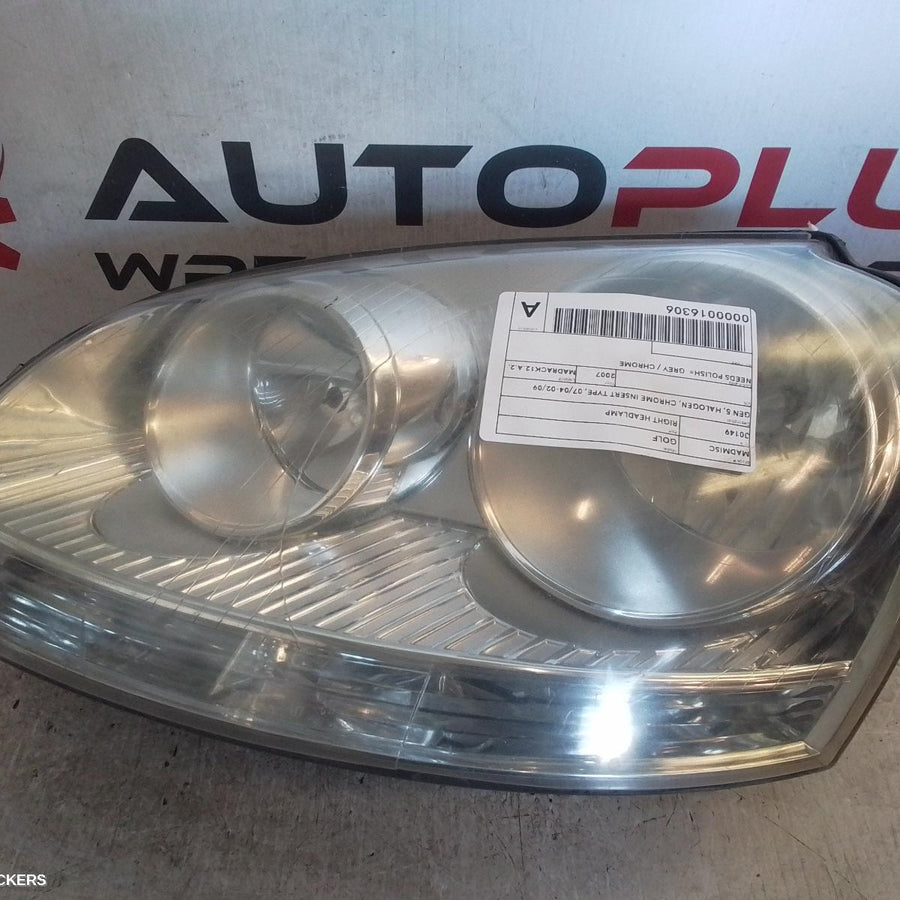 2007 Volkswagen Golf Right Headlamp