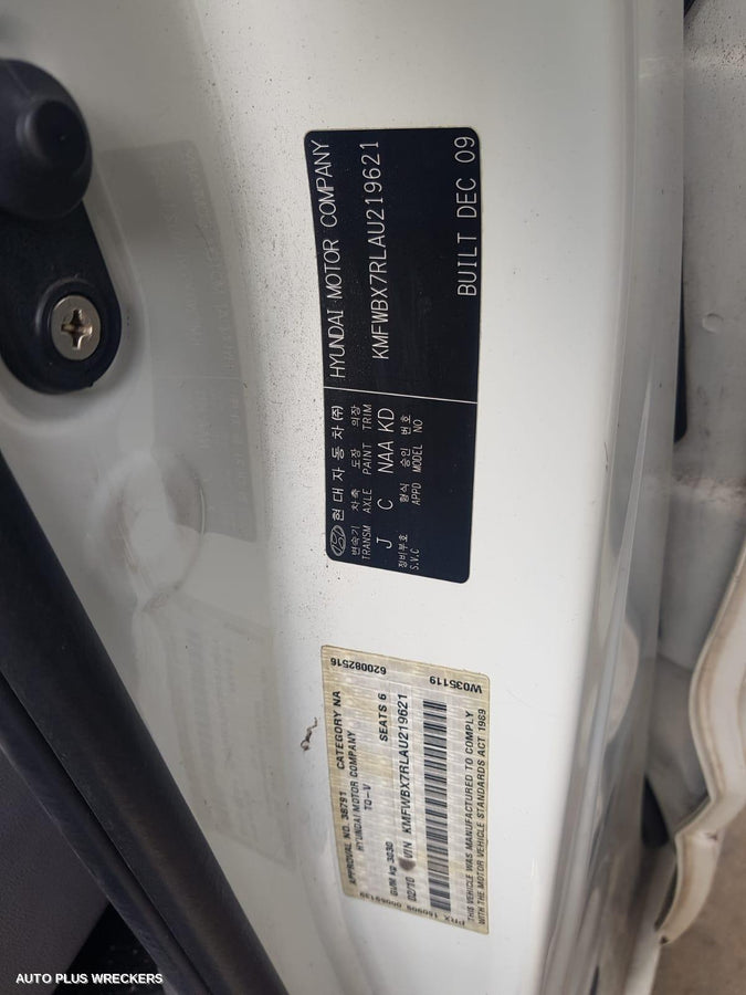 2010 Hyundai Iload/imax Left Front Window Reg Motor