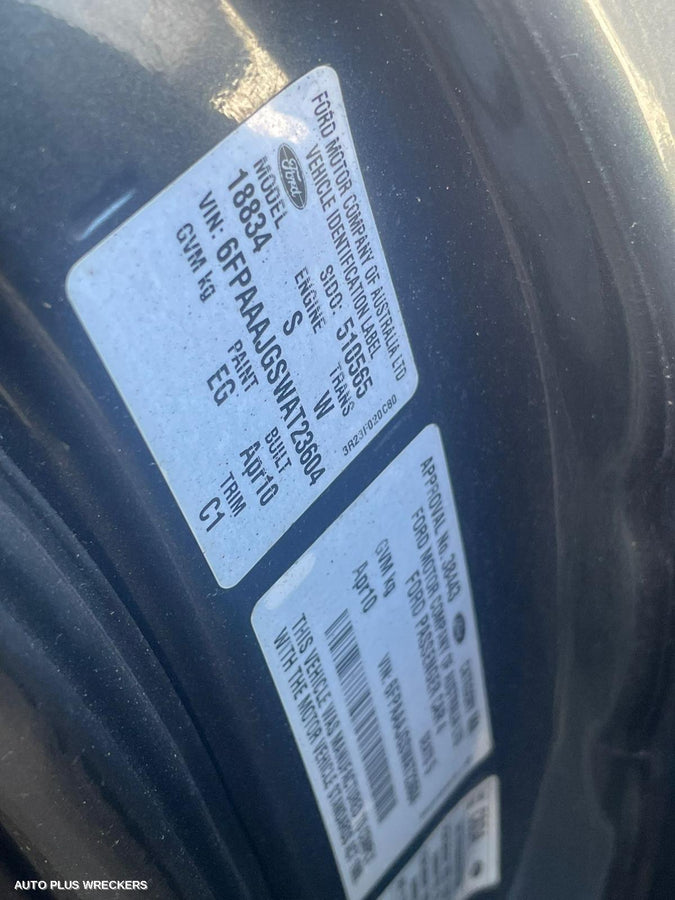 2010 Ford Falcon Right Front Door Window