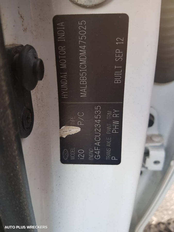2012 Hyundai I20 Left Rear Wnd Reg Motor