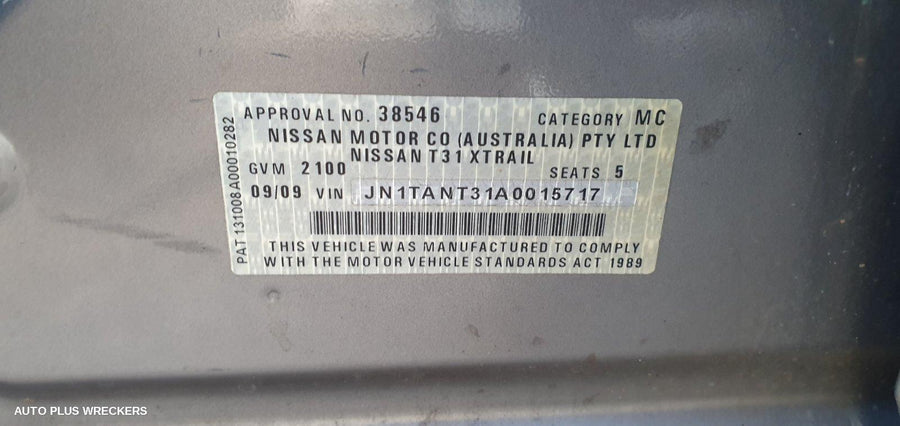 2009 Nissan Xtrail Steering Box Rack