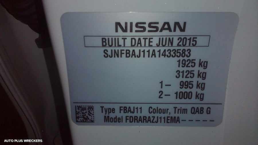 2015 Nissan Qashqai Door Boot Gate Lock