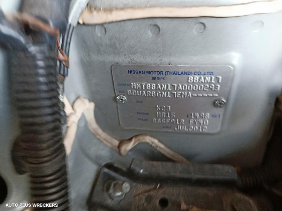 2012 Nissan Almera Pwr Dr Wind Switch