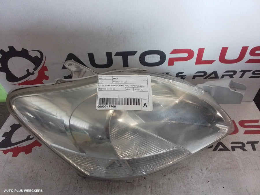 2006-2016 Toyota Yaris Right Headlamp