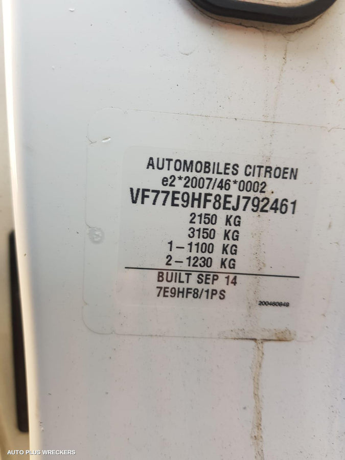 2015 Citroen Berlingo F Bar Reinforc Brack