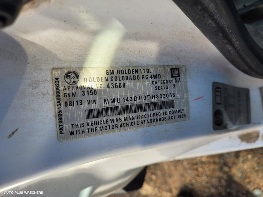 2013 Holden Colorado Left Front Door Window